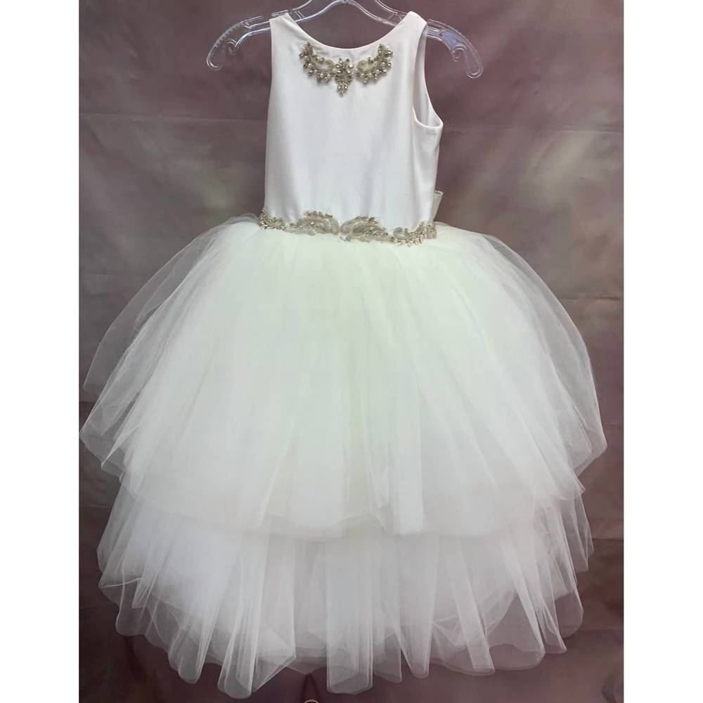 NEW PICCOLO BACIO girl's dominique communion dress in white